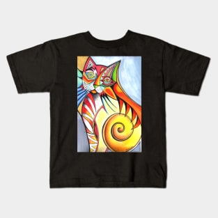 Abstract cat Kids T-Shirt